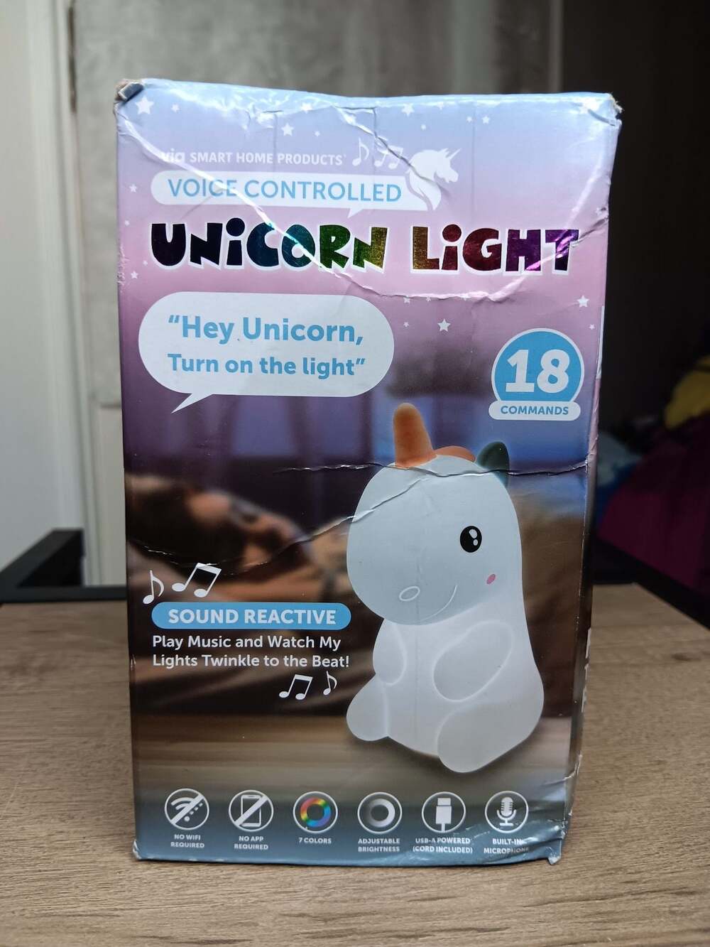 VIA Smart Home Products Voice Controlled Unicorn Light 18 Commands Night Light